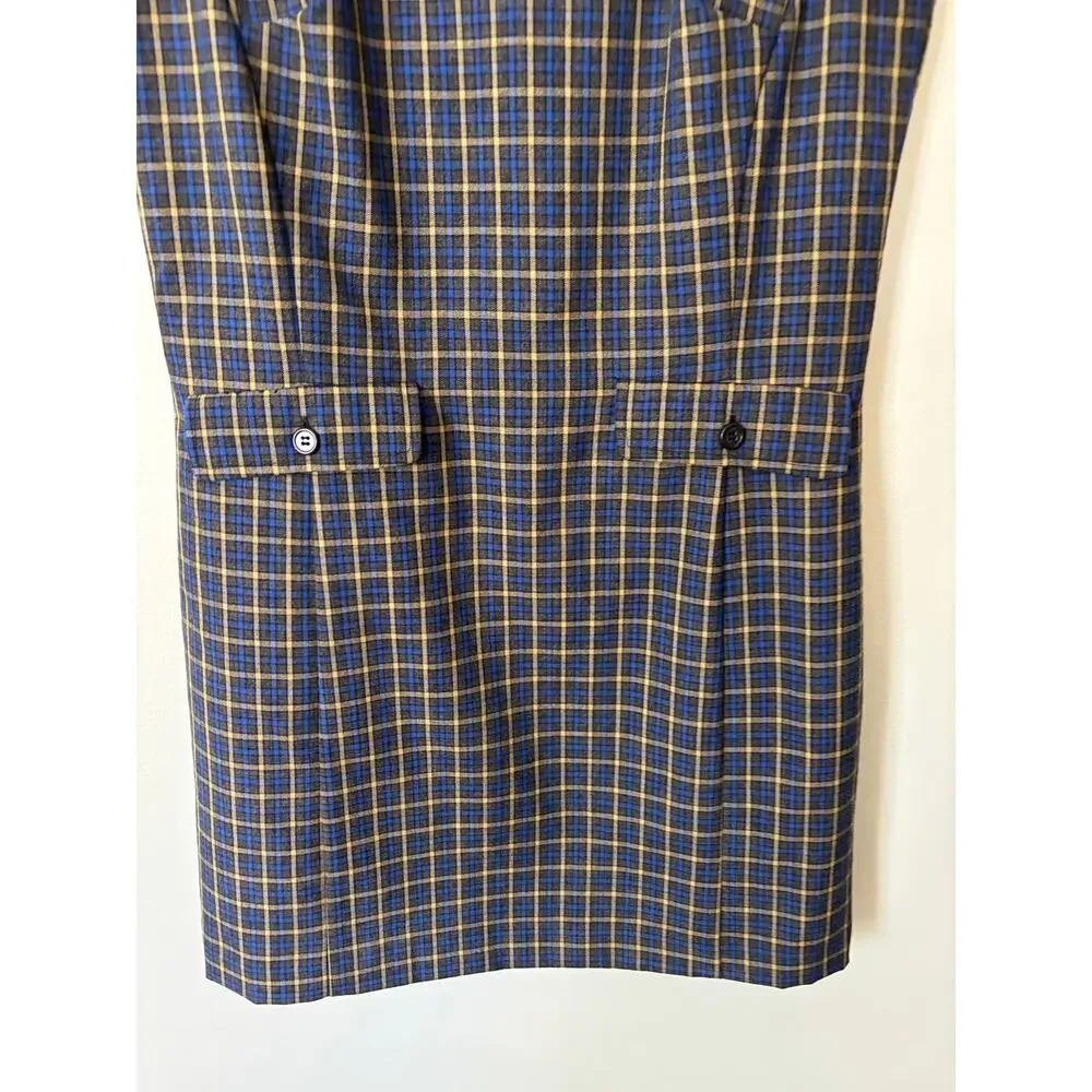 Vintage J. Crew Plaid Shift Dress Sleeveles Preppy Mod 90s